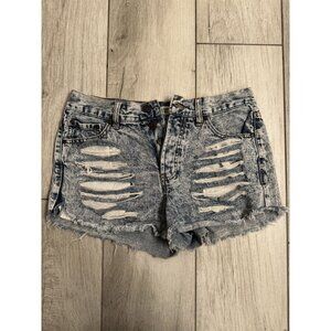 Celebrity Pink Womens Distressed Acid Wash Denim‎ Shorts Size 8